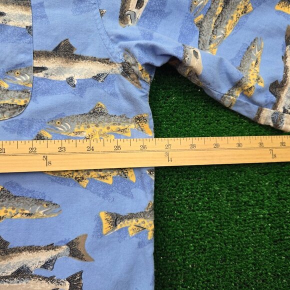 Columbia Shirt Mens XL/2XL Blue Button Down Fish All Over Print Outdoors Fishing - Picture 4 of 7